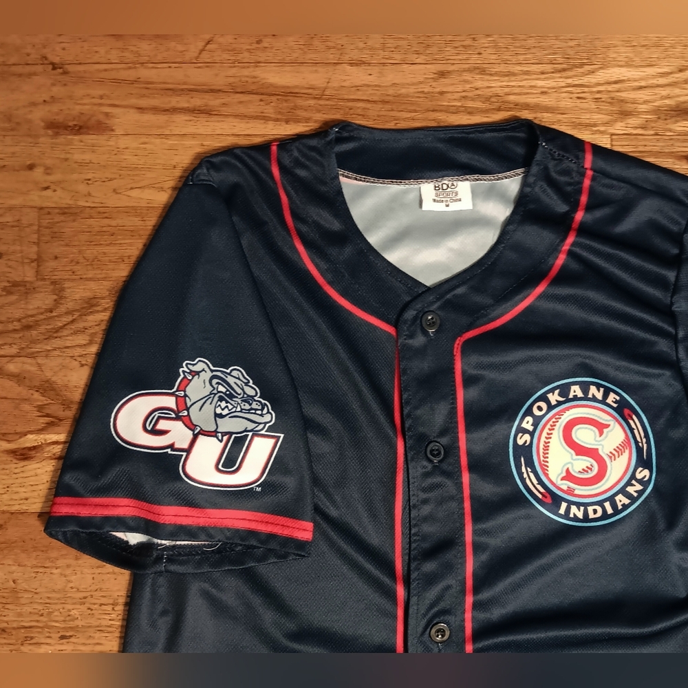 Spokane Indians Gonzaga Bulldogs Jersey MILB Baseball Medium Blue Chiefs Hockey